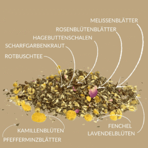 Kräutertee Glücklich Mama mit Rooibos, Fenchel & Rosenblüten – sanft & blumig für Mamas