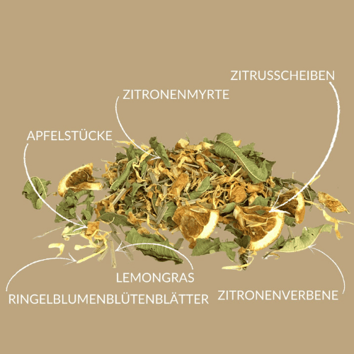 Kräutertee Quelle des Glücks mit Zitronengras & Blüten – fruchtig, blumig & harmonisch