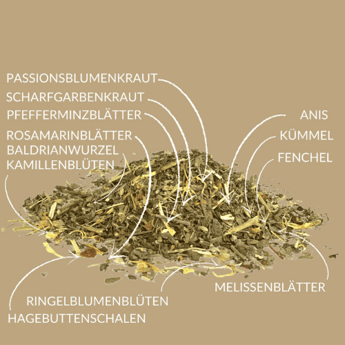 Schlaf Gut Tee mit Lavendel, Melisse & Kamille – beruhigend & natürlich für den Abend