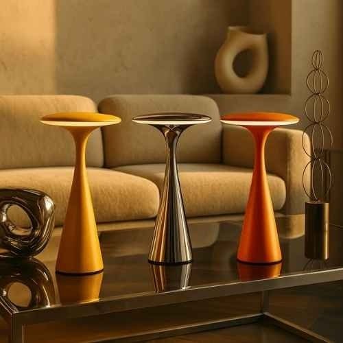 UFO Tischlampe kabellos, dimmbar mit Touch – Designleuchte in Weiß, Gelb oder Metallic-Orange bazarlovers.com