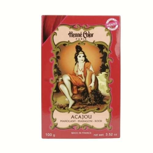 Fünf Packungen der Henna Haarfarbe von Bazarlovers.com mit einem Bild einer Frau auf orangem Hintergrund, verfügbar in verschiedenen natürlichen Nuancen. bazarlovers.com