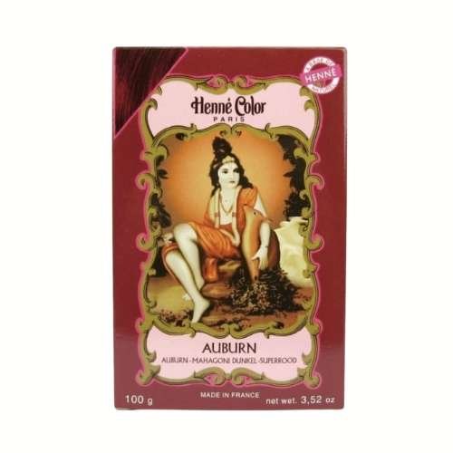Fünf Packungen der Henna Haarfarbe von Bazarlovers.com mit einem Bild einer Frau auf orangem Hintergrund, verfügbar in verschiedenen natürlichen Nuancen. bazarlovers.com