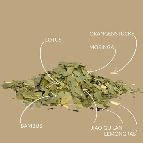 Kräutertee Pures Leben mit Zitronengras, Apfelminze & Blüten – frisch & harmonisch