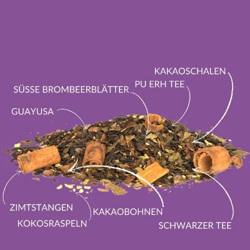 GUAYUSA KAKAO – kräftiger Tee mit Pu Erh, Guayusa und cremiger Schoko-Nougat-Note
