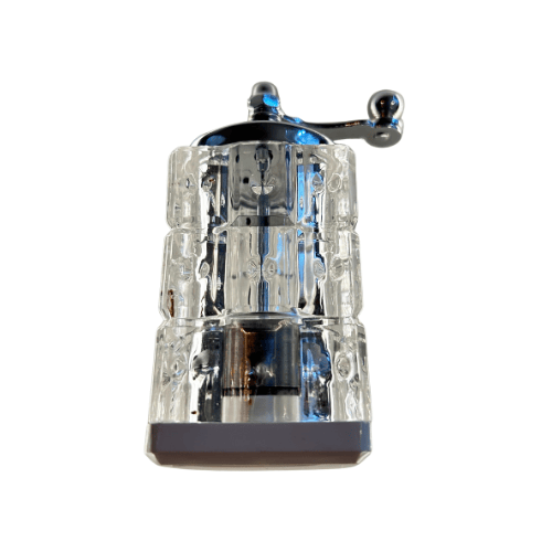 Sechseckige Safranmühle Wabe für Safran Moderne Gewürzmühle mit Wabenstruktur Safranmühle sechseckig aus Glas bazarlovers.com