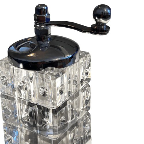 Sechseckige Safranmühle Wabe für Safran Moderne Gewürzmühle mit Wabenstruktur Safranmühle sechseckig aus Glas bazarlovers.com