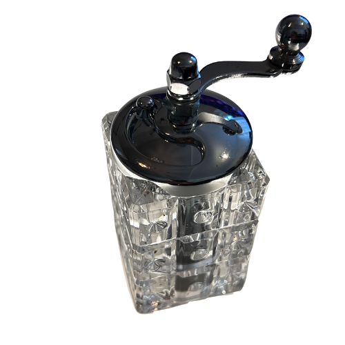 Sechseckige Safranmühle Wabe für Safran Moderne Gewürzmühle mit Wabenstruktur Safranmühle sechseckig aus Glas bazarlovers.com