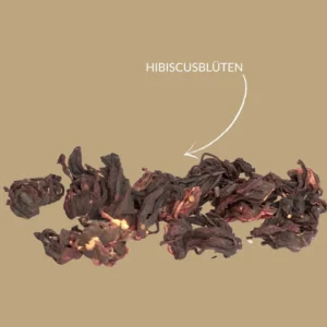 Hibiskusblüten lose – rubinroter Kräutertee – bazarlovers Getrocknete Hibiskusblüten – naturreiner Früchtetee – bazarlovers Hibiskusblüten in Schale – leuchtend roter Tee – bazarlovers