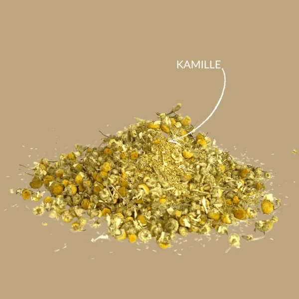 Kamillenblüten lose – naturreiner Kräutertee – bazarlovers Echte Kamille – goldgelber Aufguss – bazarlovers Kräutertee Kamille im Detail – bazarlovers