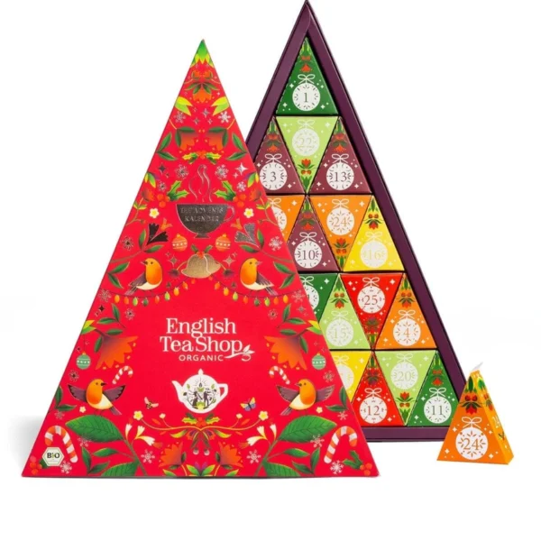 adventskalender-teebuch-bio-24-x-chai-fruchtetee-krautertee-in-pyramidenbeutel- – Bio Tee Adventskalender mit 25 Pyramidenbeuteln Frontansicht
