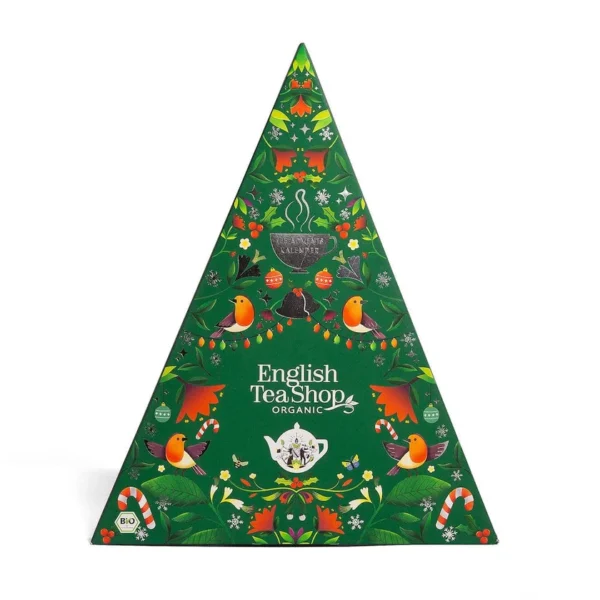adventskalender-teebuch-bio-24-x-chai-fruchtetee-krautertee-in-pyramidenbeutel- – Bio Tee Adventskalender mit 25 Pyramidenbeuteln Frontansicht